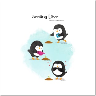 Seeding Love Penguins Posters and Art